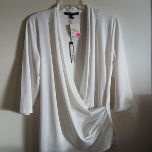 Elegant White Drape Top